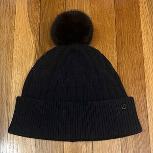 Lululemon Black Knit Hat with Pom